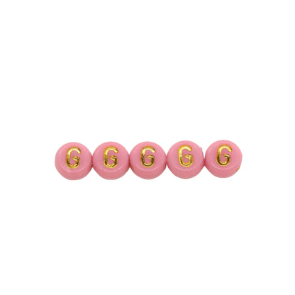7mm Pastel Gold Letter Beads, Single Letters A-Z
