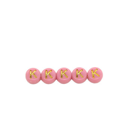 7mm Pastel Gold Letter Beads, Single Letters A-Z