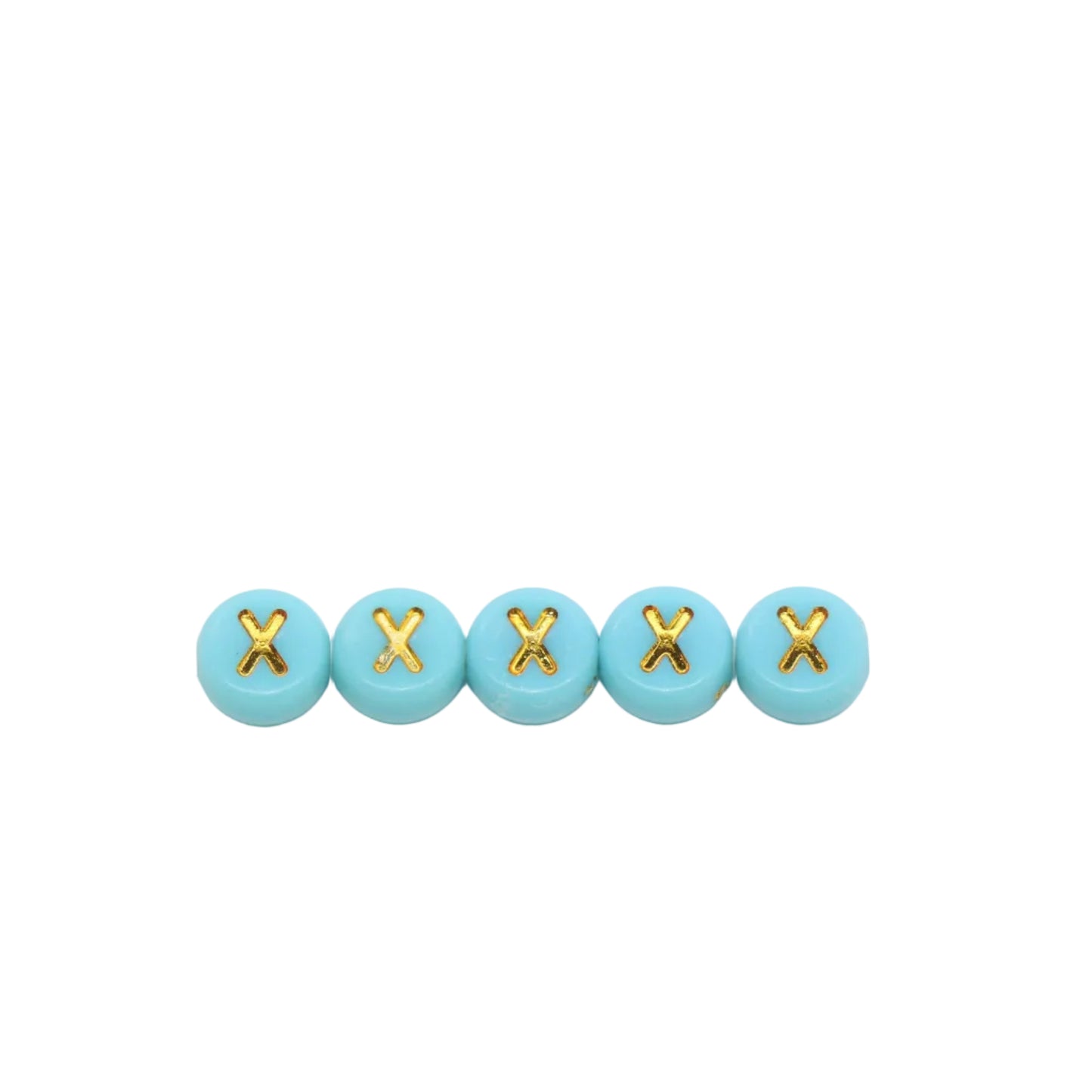 7mm Pastel Gold Letter Beads, Single Letters A-Z