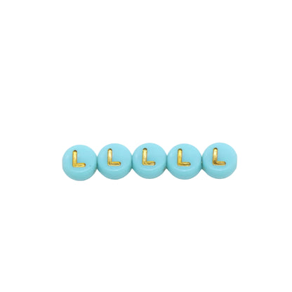 7mm Pastel Gold Letter Beads, Single Letters A-Z