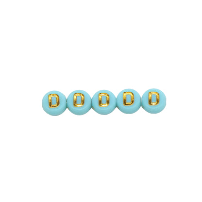 7mm Pastel Gold Letter Beads, Single Letters A-Z