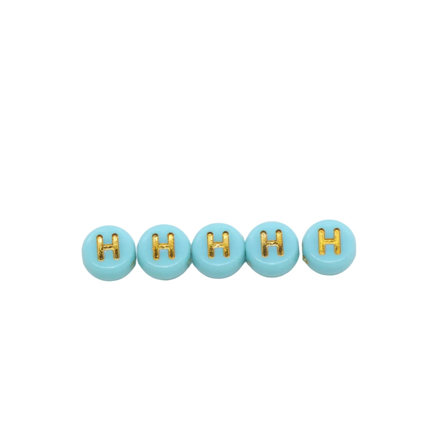 7mm Pastel Gold Letter Beads, Single Letters A-Z