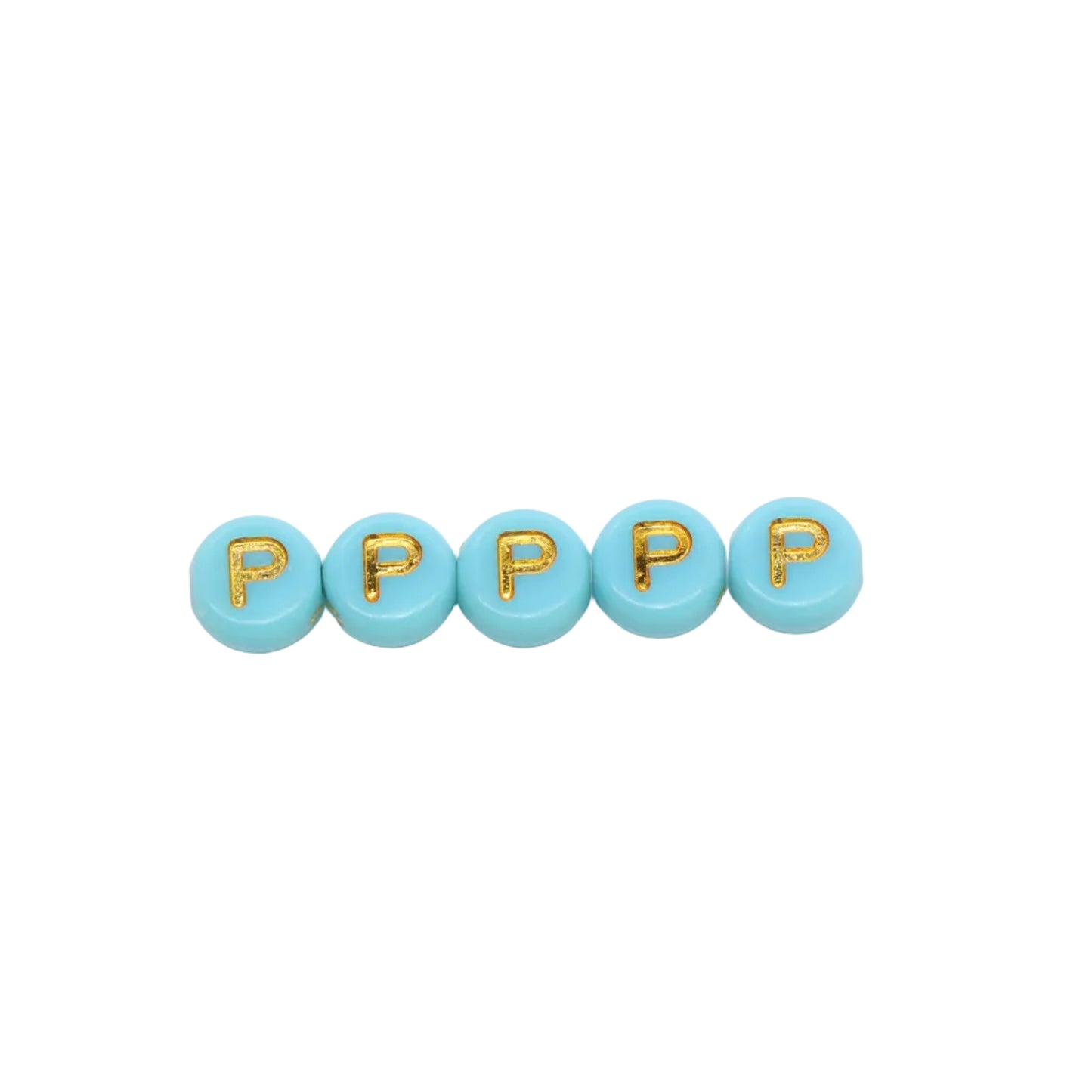 7mm Pastel Gold Letter Beads, Single Letters A-Z