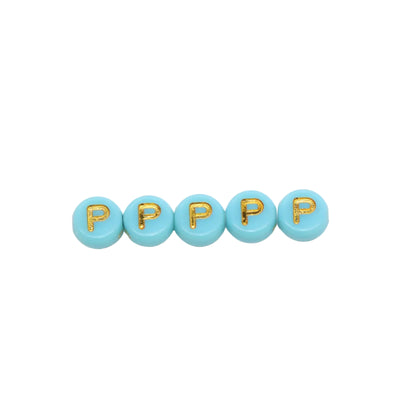 7mm Pastel Gold Letter Beads, Single Letters A-Z