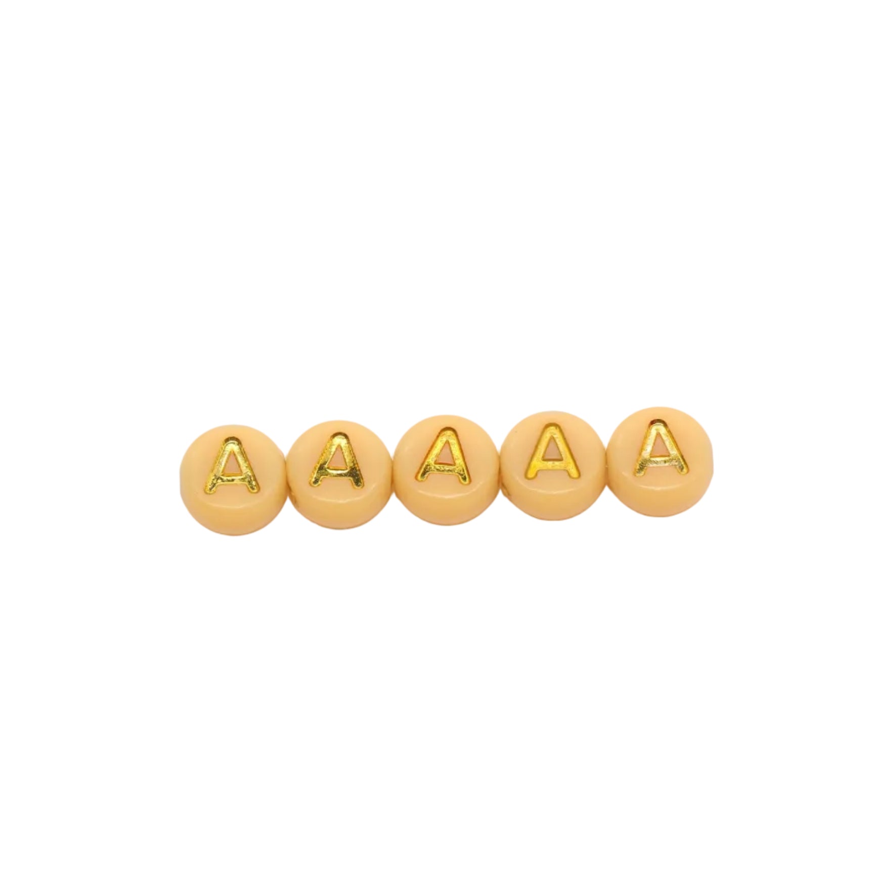 7mm Pastel Gold Letter Beads, Single Letters A-Z