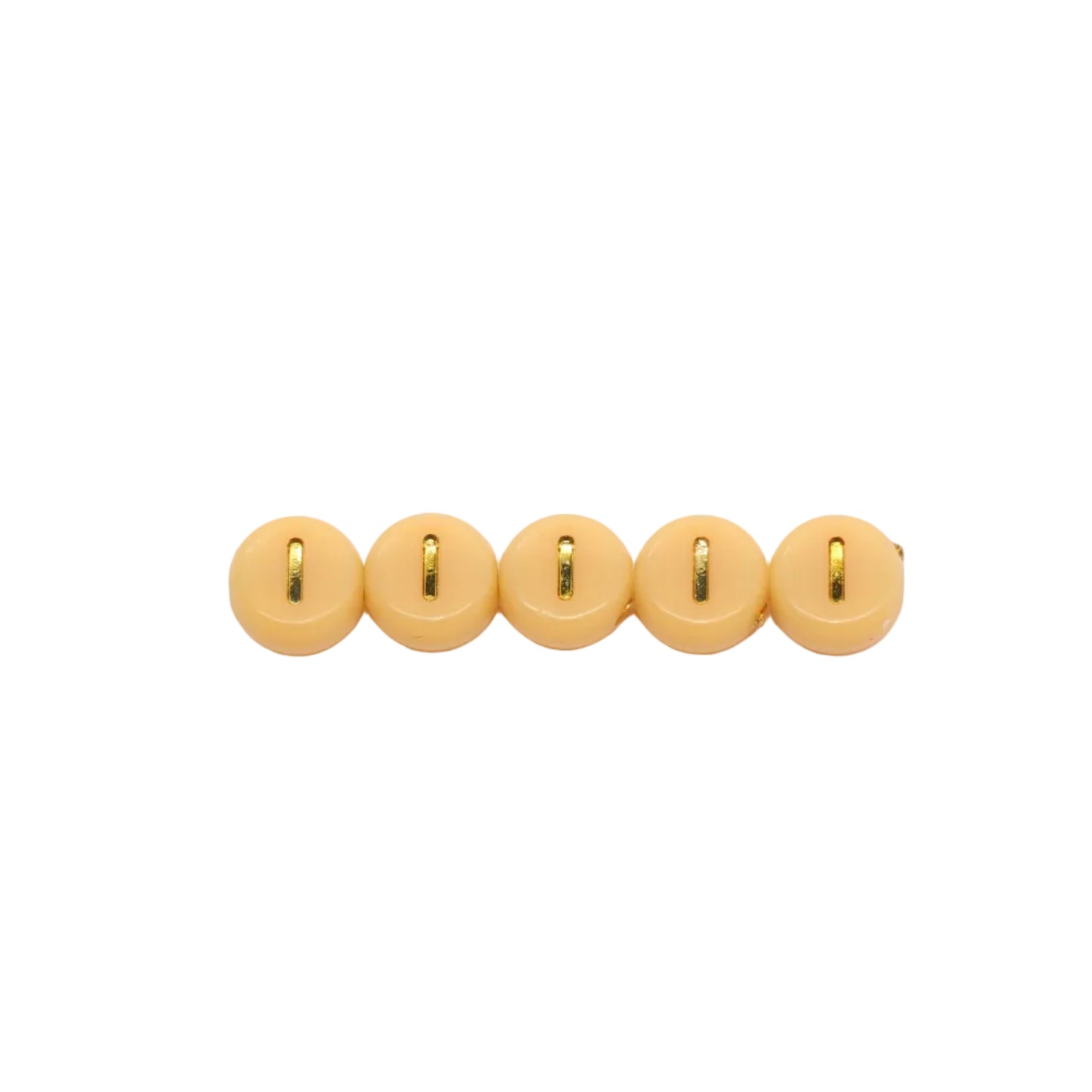 7mm Pastel Gold Letter Beads, Single Letters A-Z