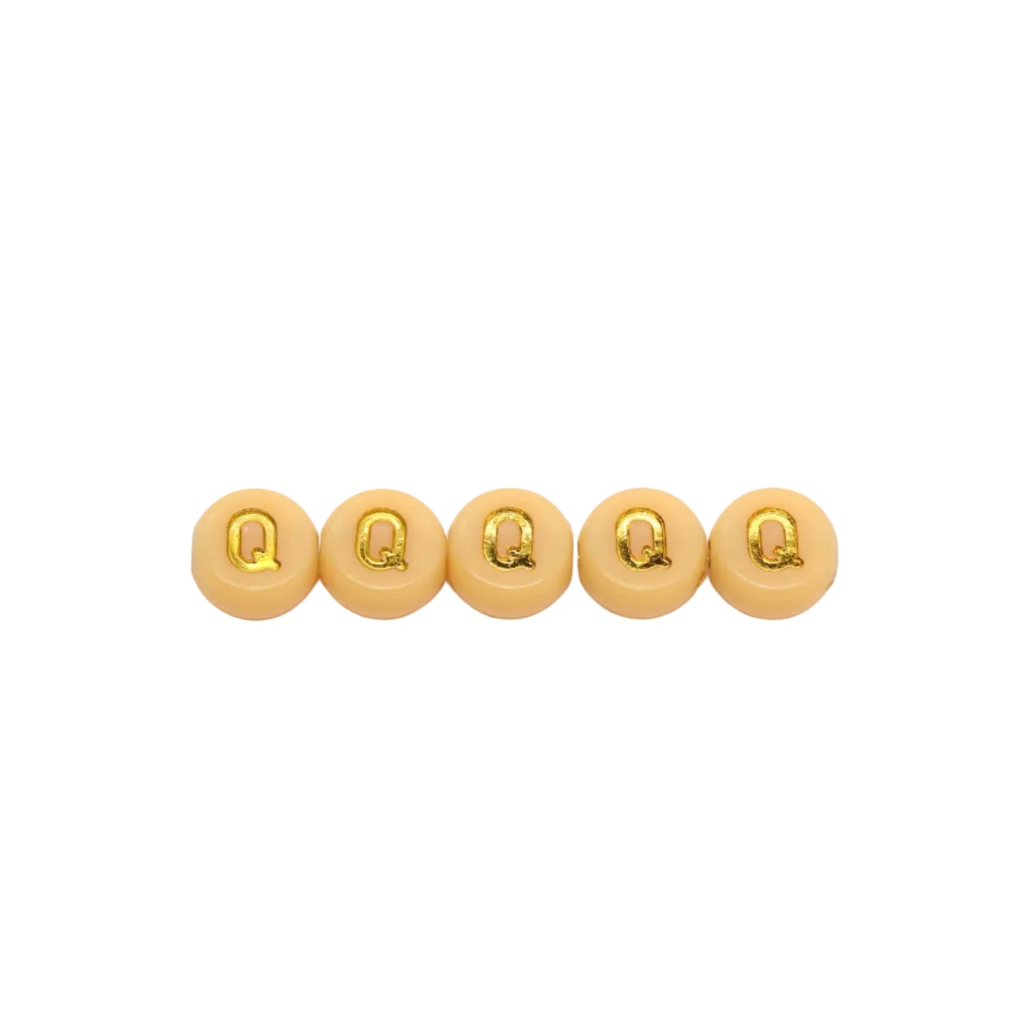 7mm Pastel Gold Letter Beads, Single Letters A-Z