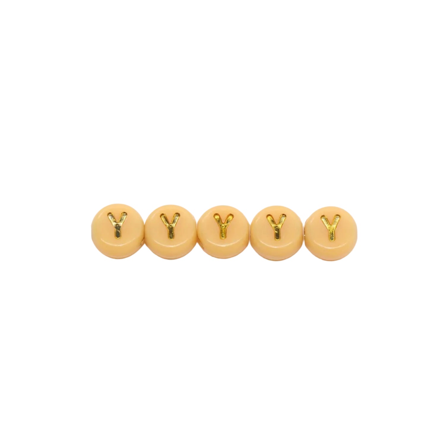 7mm Pastel Gold Letter Beads, Single Letters A-Z