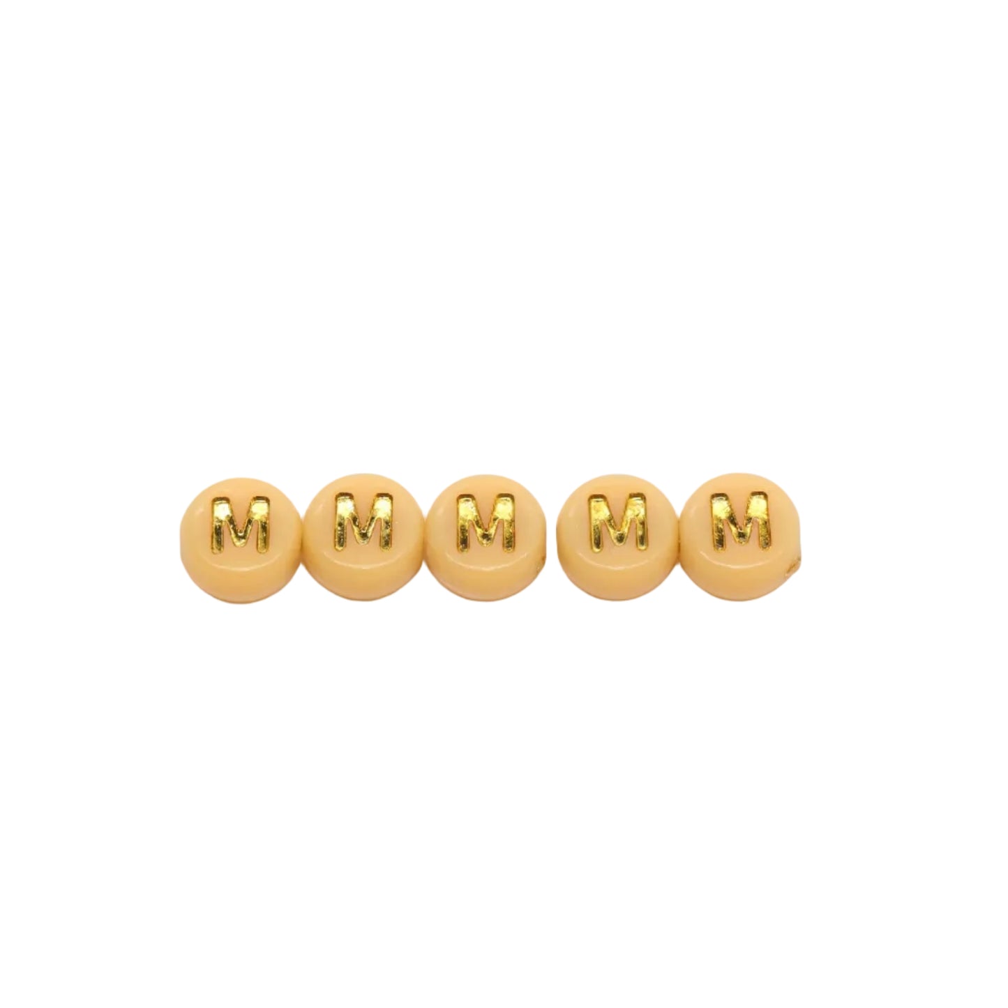 7mm Pastel Gold Letter Beads, Single Letters A-Z