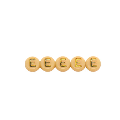 7mm Pastel Gold Letter Beads, Single Letters A-Z
