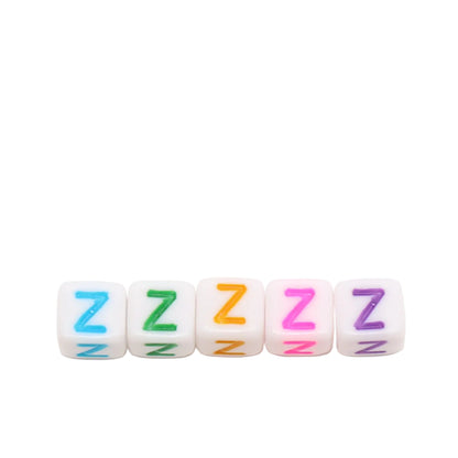 6mm Cube Letter Beads, Individual A-Z