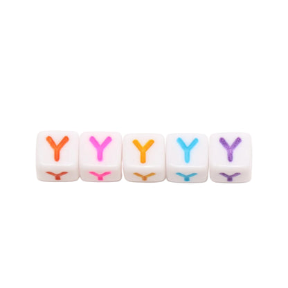 6mm Cube Letter Beads, Individual A-Z
