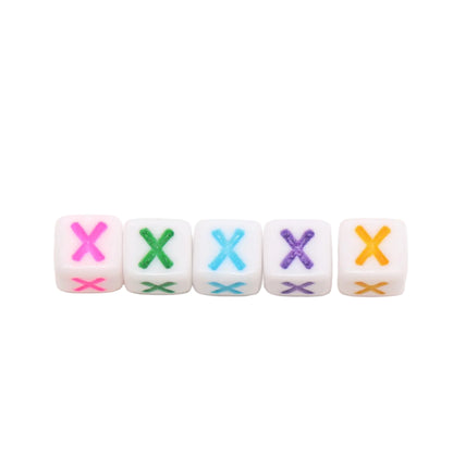 6mm Cube Letter Beads, Individual A-Z