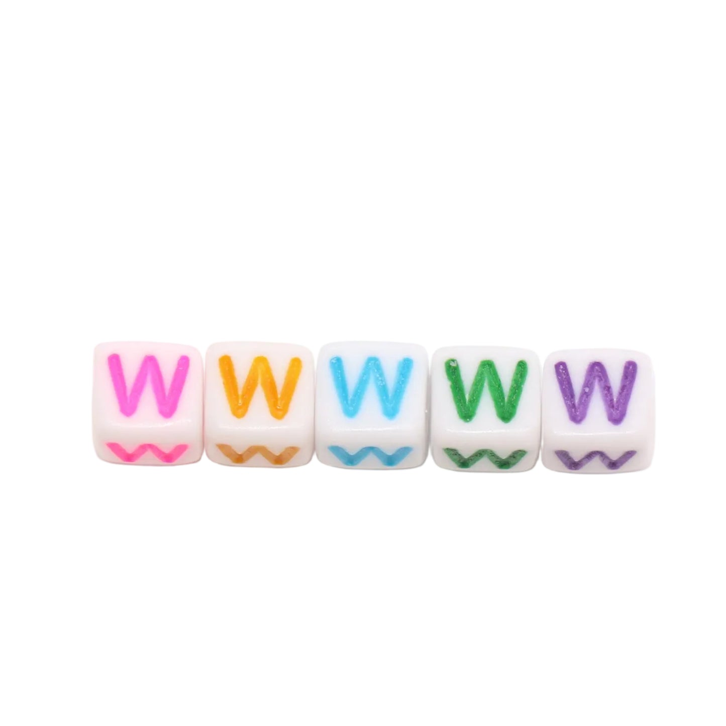 6mm Cube Letter Beads, Individual A-Z