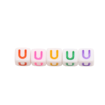 6mm Cube Letter Beads, Individual A-Z
