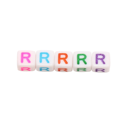 6mm Cube Letter Beads, Individual A-Z