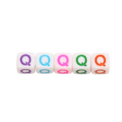 6mm Cube Letter Beads, Individual A-Z