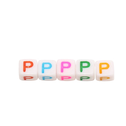 6mm Cube Letter Beads, Individual A-Z