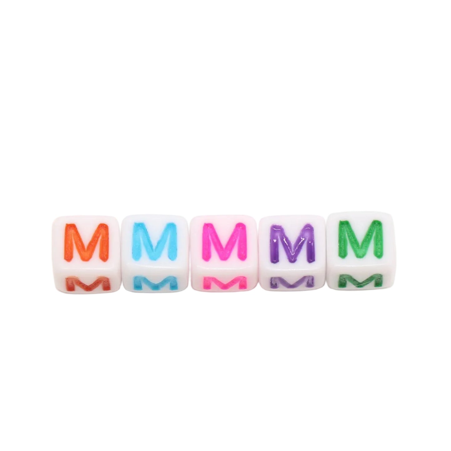 6mm Cube Letter Beads, Individual A-Z