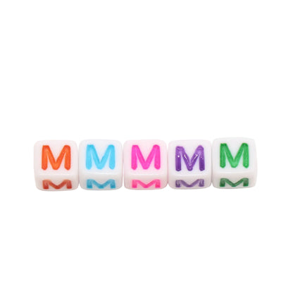 6mm Cube Letter Beads, Individual A-Z