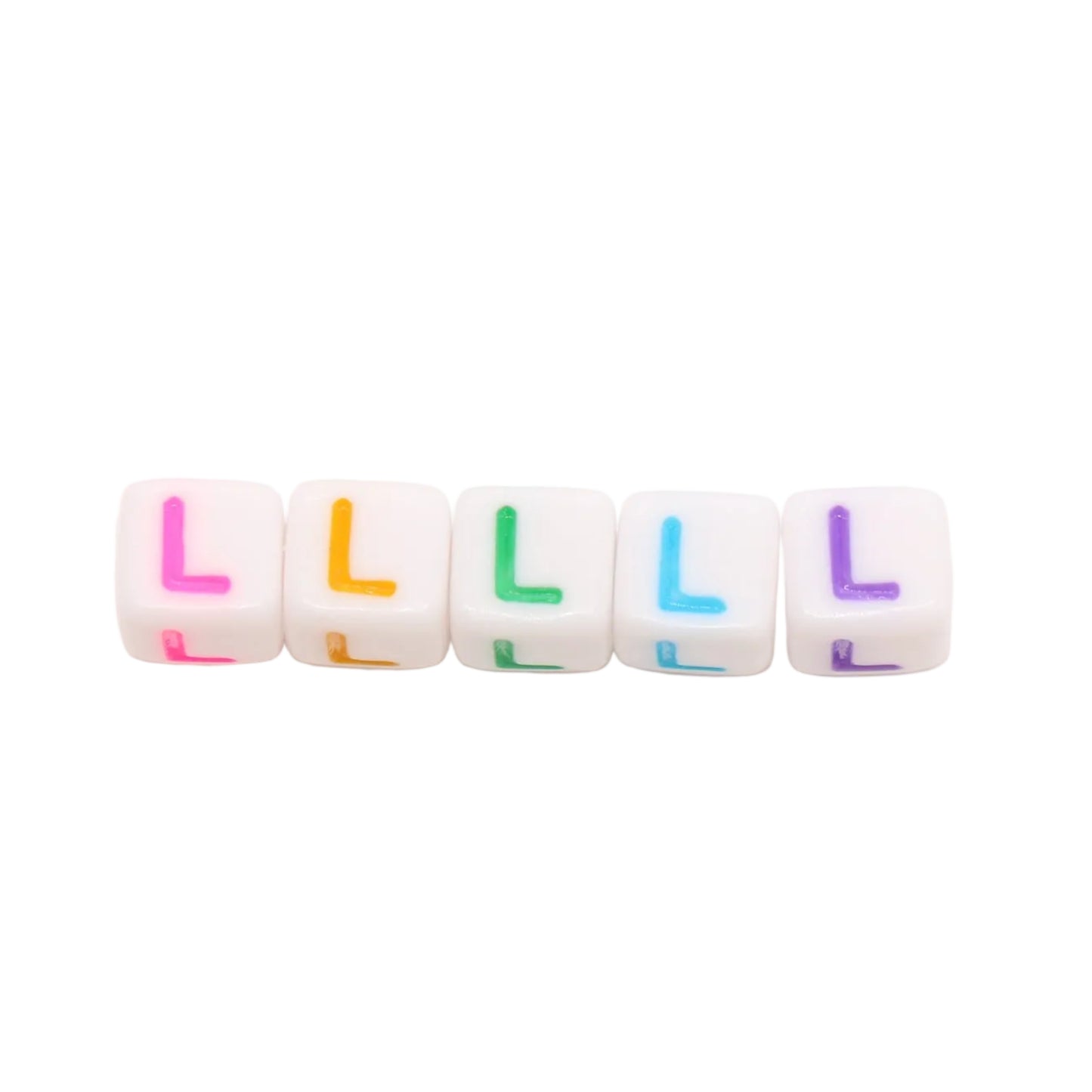 6mm Cube Letter Beads, Individual A-Z