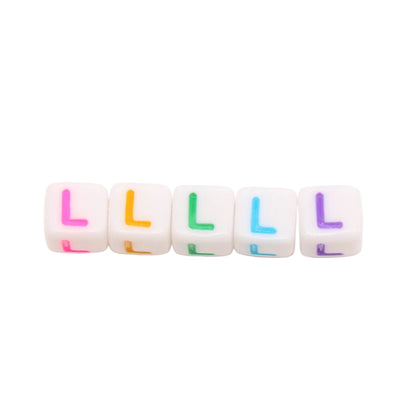 6mm Cube Letter Beads, Individual A-Z