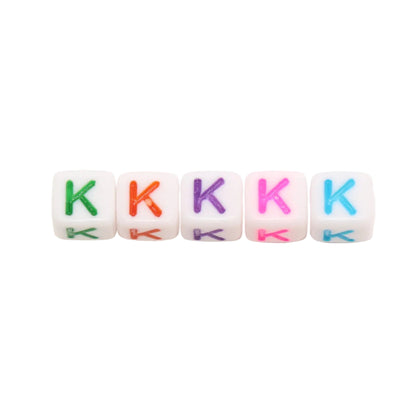 6mm Cube Letter Beads, Individual A-Z
