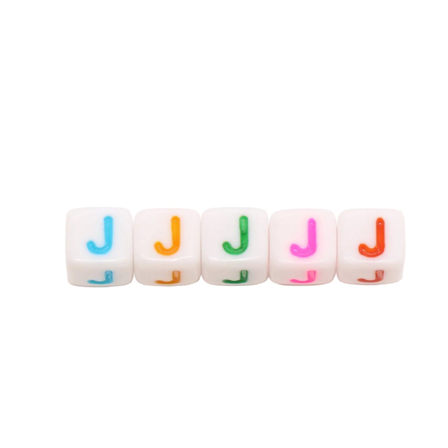 6mm Cube Letter Beads, Individual A-Z