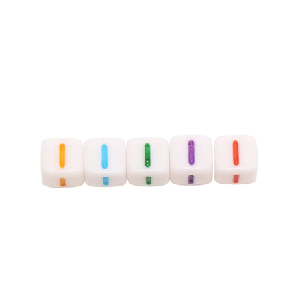 6mm Cube Letter Beads, Individual A-Z