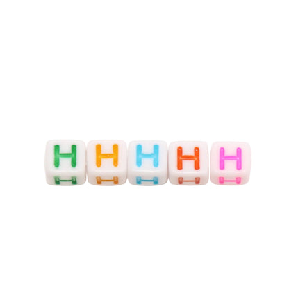6mm Cube Letter Beads, Individual A-Z