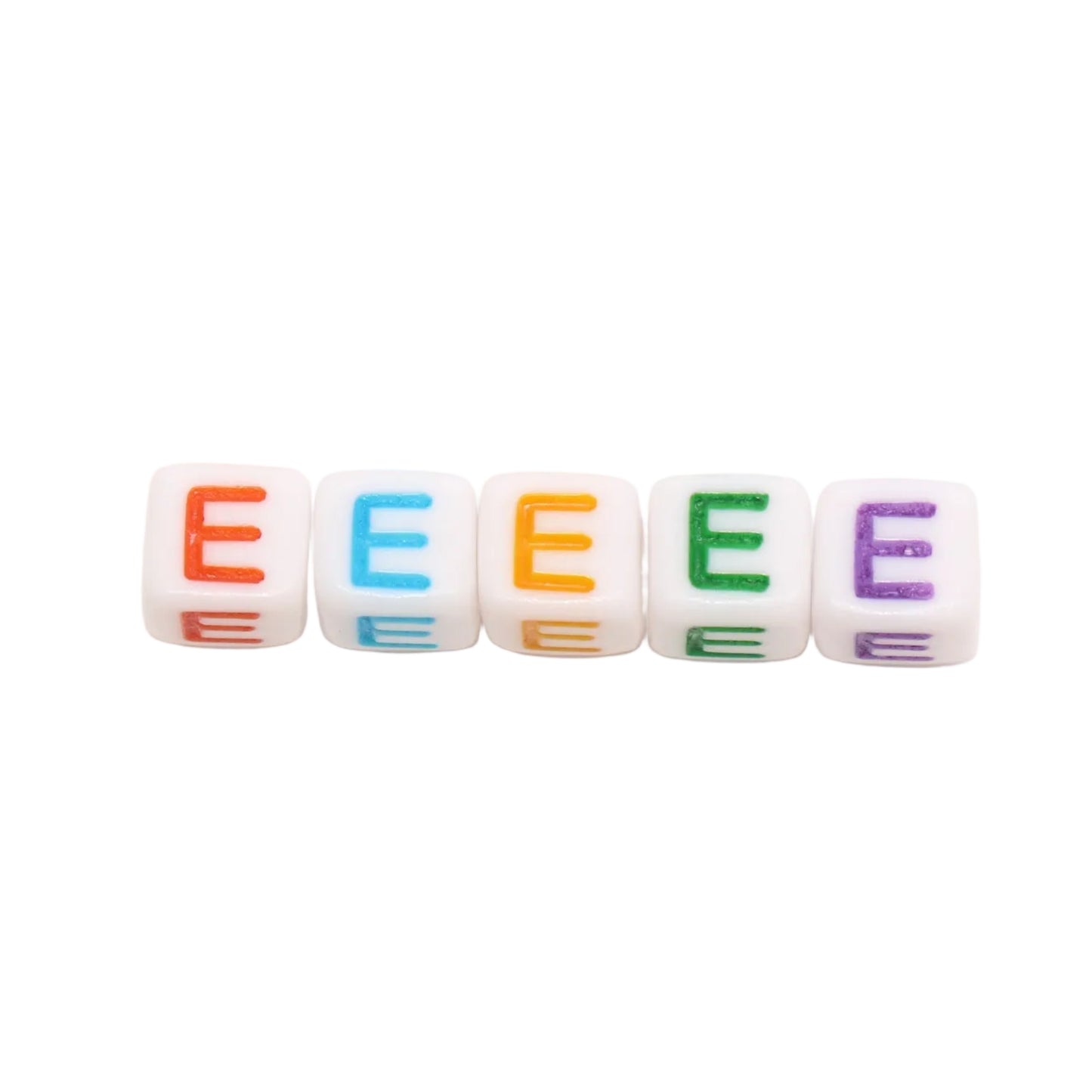 6mm Cube Letter Beads, Individual A-Z