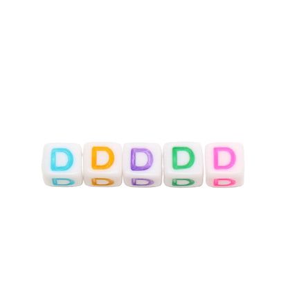 6mm Cube Letter Beads, Individual A-Z