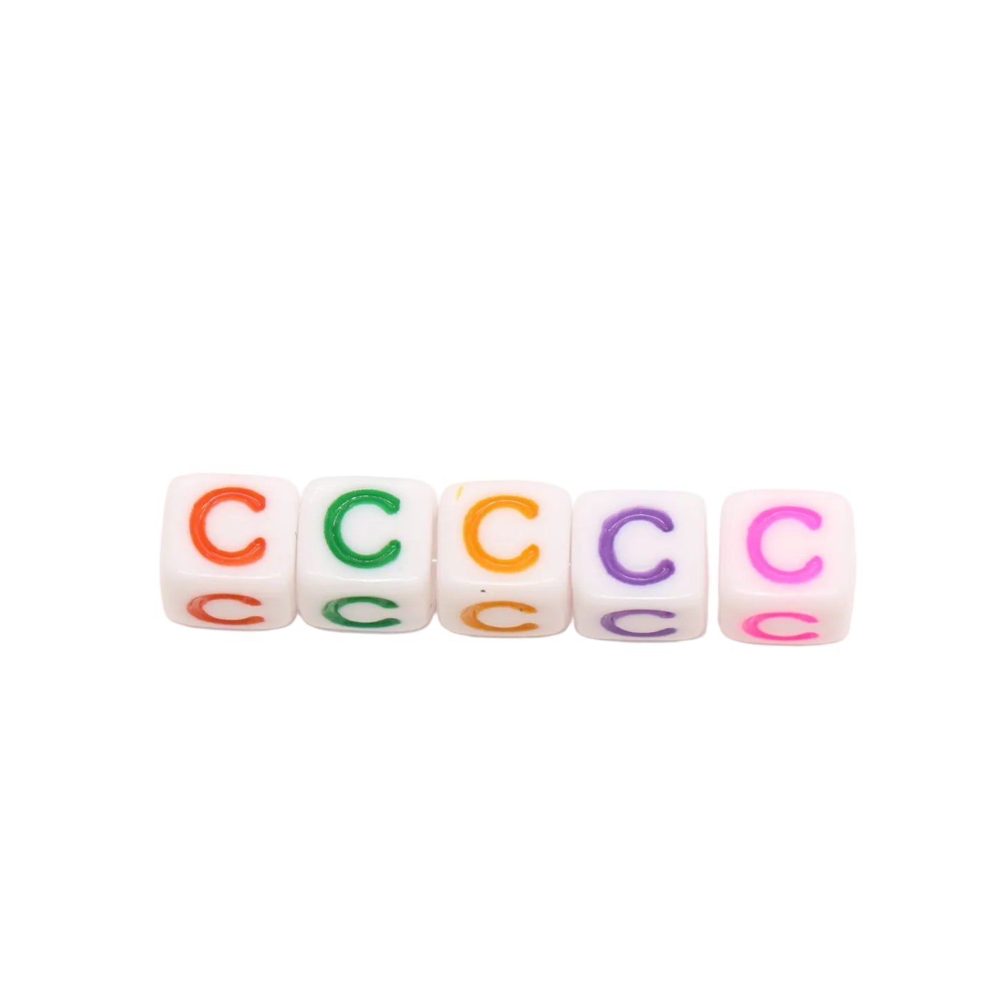 6mm Cube Letter Beads, Individual A-Z