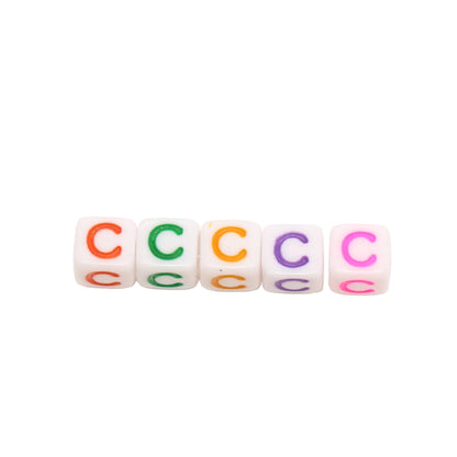 6mm Cube Letter Beads, Individual A-Z