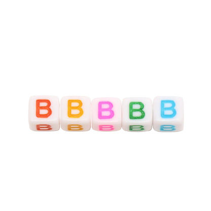 6mm Cube Letter Beads, Individual A-Z