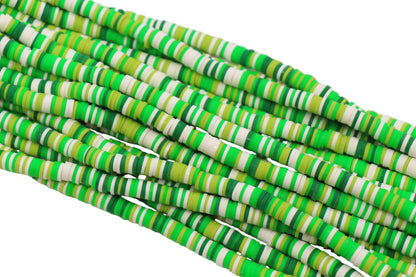 6mm green mix heishi beads polymer clay disc beads for craft projects