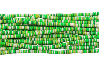 6mm green mix heishi beads for lanyards, bag charms, and bracelets