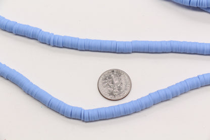 6mm periwinkle blue heishi beads for lanyards, bag charms, and bracelets