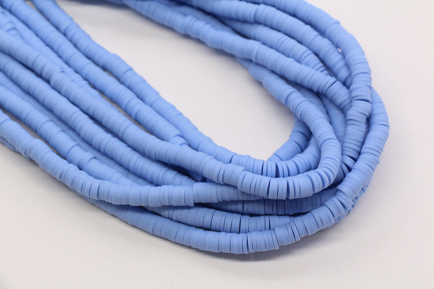 6mm periwinkle blue heishi beads polymer clay disc beads for craft projects