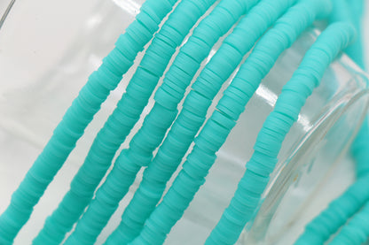 6mm aqua green heishi beads polymer clay disc beads for craft projects