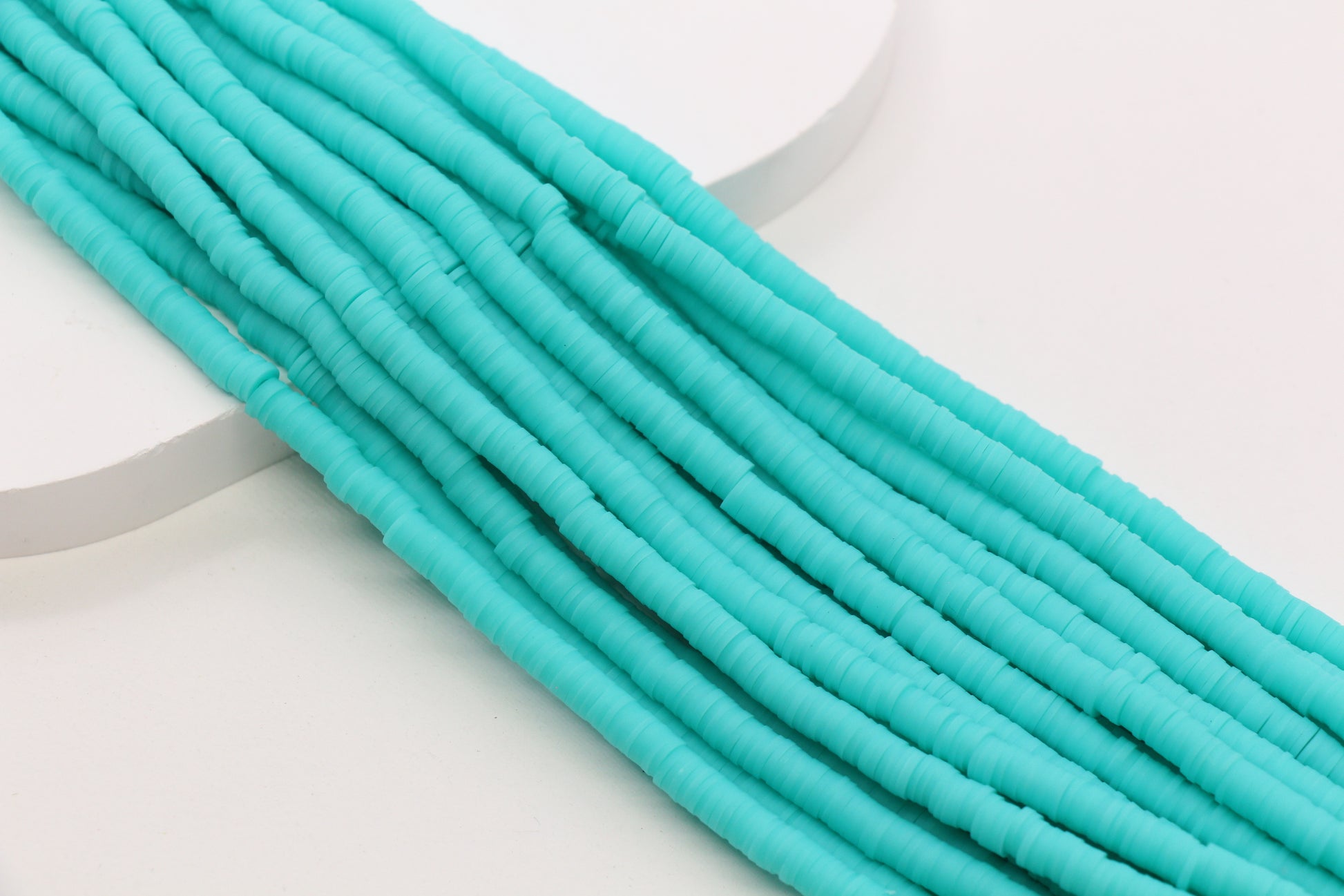 6mm aqua green heishi beads for bracelets and DIY jewelry