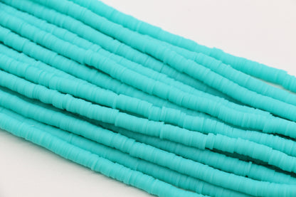 6mm aqua green heishi beads for keychains and phone charms
