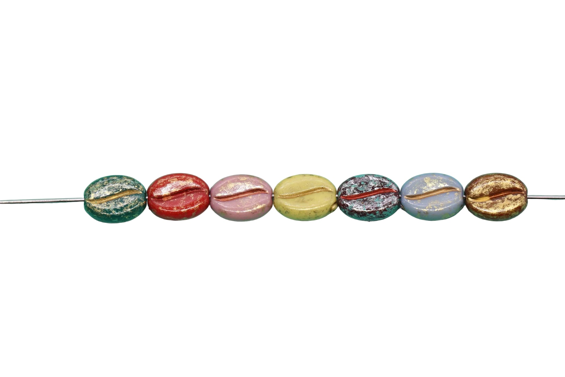 8 x 10mm Picasso Acrylic Coffee Bean Beads