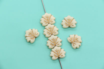 13 x 11mm Vintage Gold Acrylic Leaf Beads