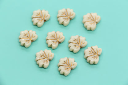 13 x 11mm Vintage Gold Acrylic Leaf Beads