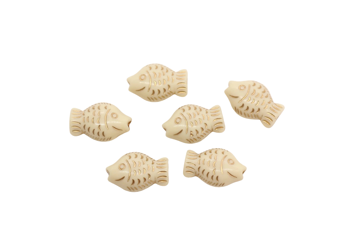 22 x 14mm Vintage Gold Acrylic Fish Beads