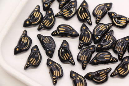 20 x 10mm Retro Acrylic Bird Spacer Beads