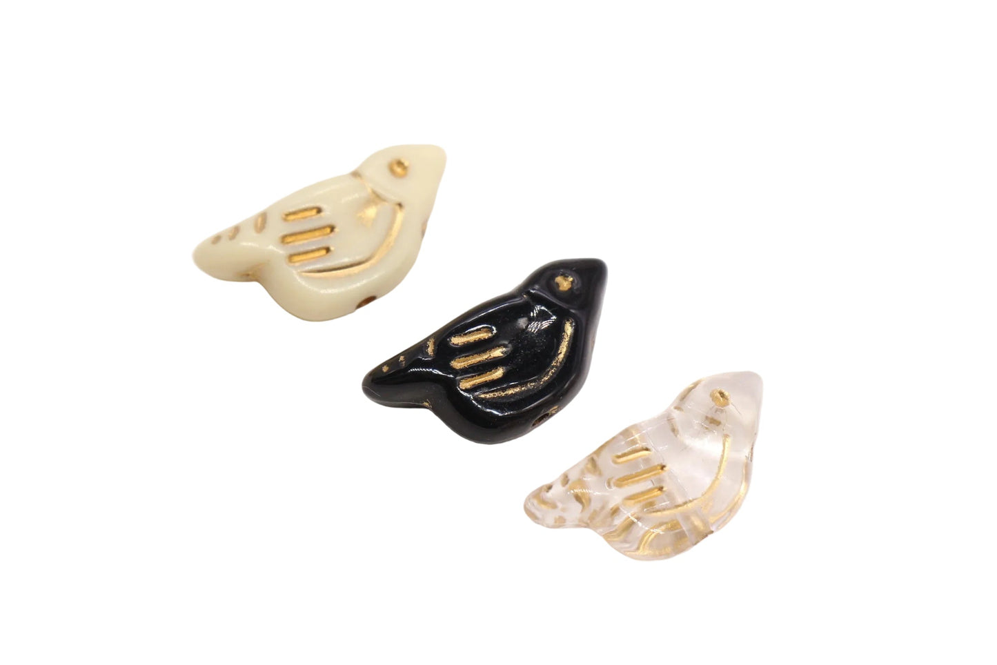 20 x 10mm Retro Acrylic Bird Spacer Beads