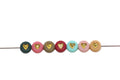 7mm Gold Multicolor Acrylic Heart Beads