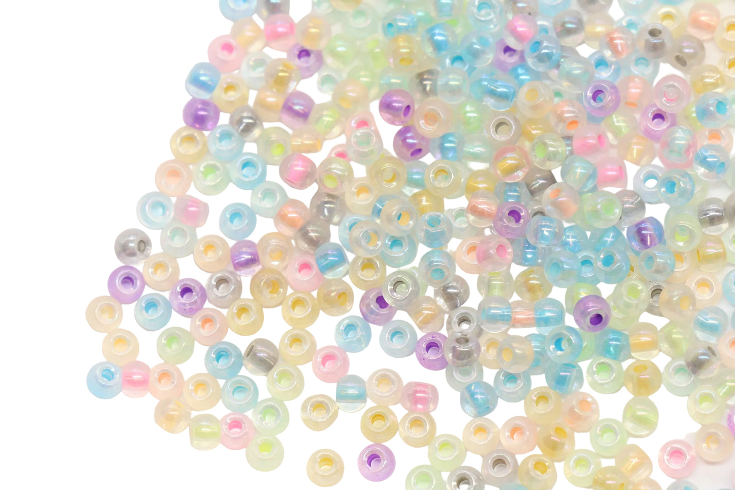 Iridescent Glow in the Dark Glass Seed Beads Mixed Color #1109